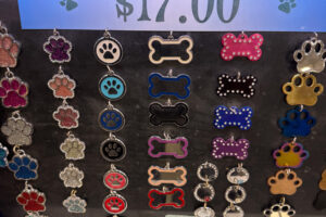 Custom engraved pet tags from Country Trophies – perfect for away-team identification.