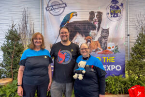 FCAPT Mitson, CAPT Petrovich, and RADM Fairweather at the Canadian Pet Expo 2025