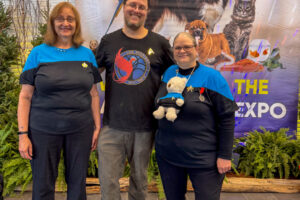 FCAPT Mitson, CAPT Petrovich, and RADM Fairweather at the Canadian Pet Expo 2025